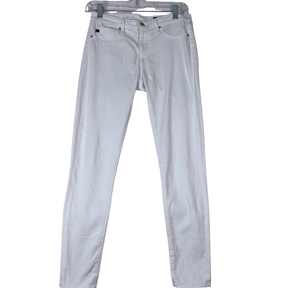 AG Adriano Goldschmied Women's Abbey Ankle Jeans 26 R White Mid Rise Skinny